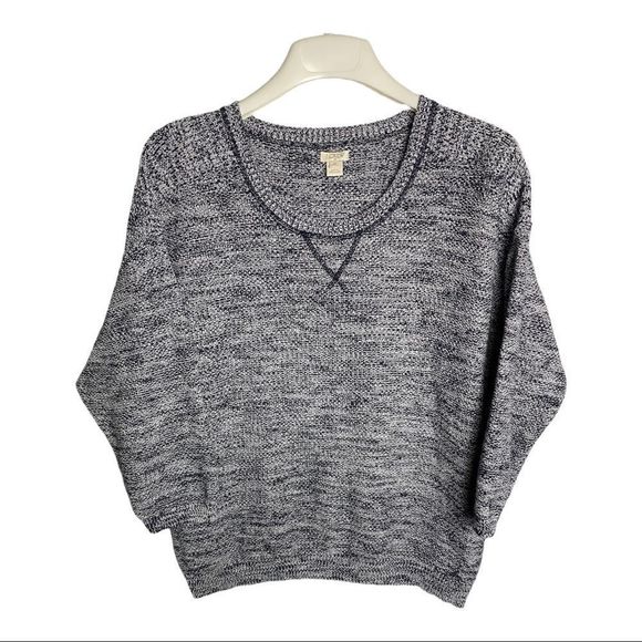 J.Crew vintage sweater blue white knitted  casual long sleeve shirt size XL - Picture 2 of 8